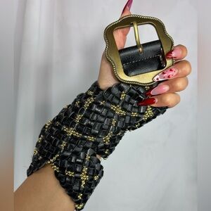 kathy van zeeland navy braided belt